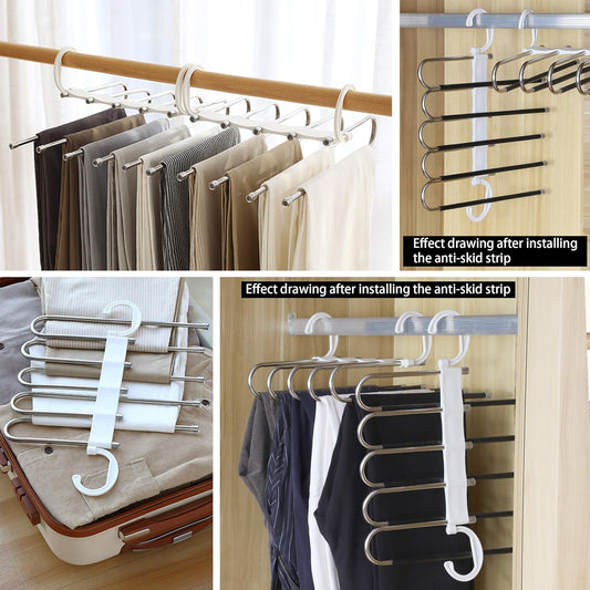 5-in-1 Multifunctional Stainless Steel Magic Trouser Hanger – Perfect for Kenyan Wardrobes