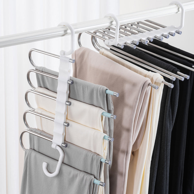 5-in-1 Multifunctional Stainless Steel Magic Trouser Hanger – Perfect for Kenyan Wardrobes