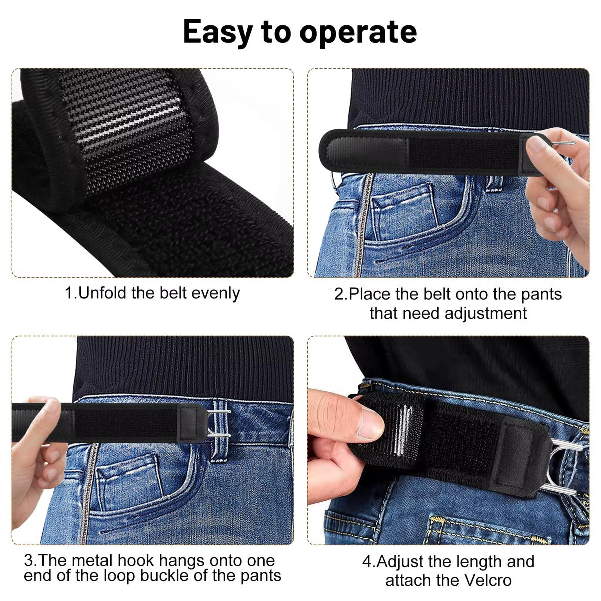 Iron Hook Waist Buckle Waist Belt for Men & Women