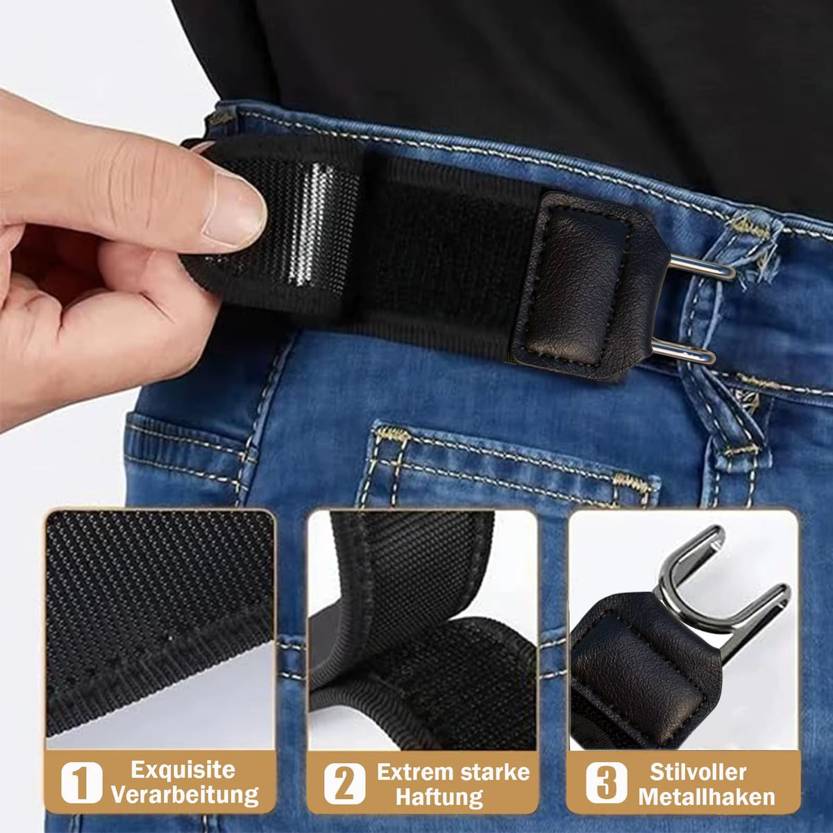 Iron Hook Waist Buckle Waist Belt for Men & Women