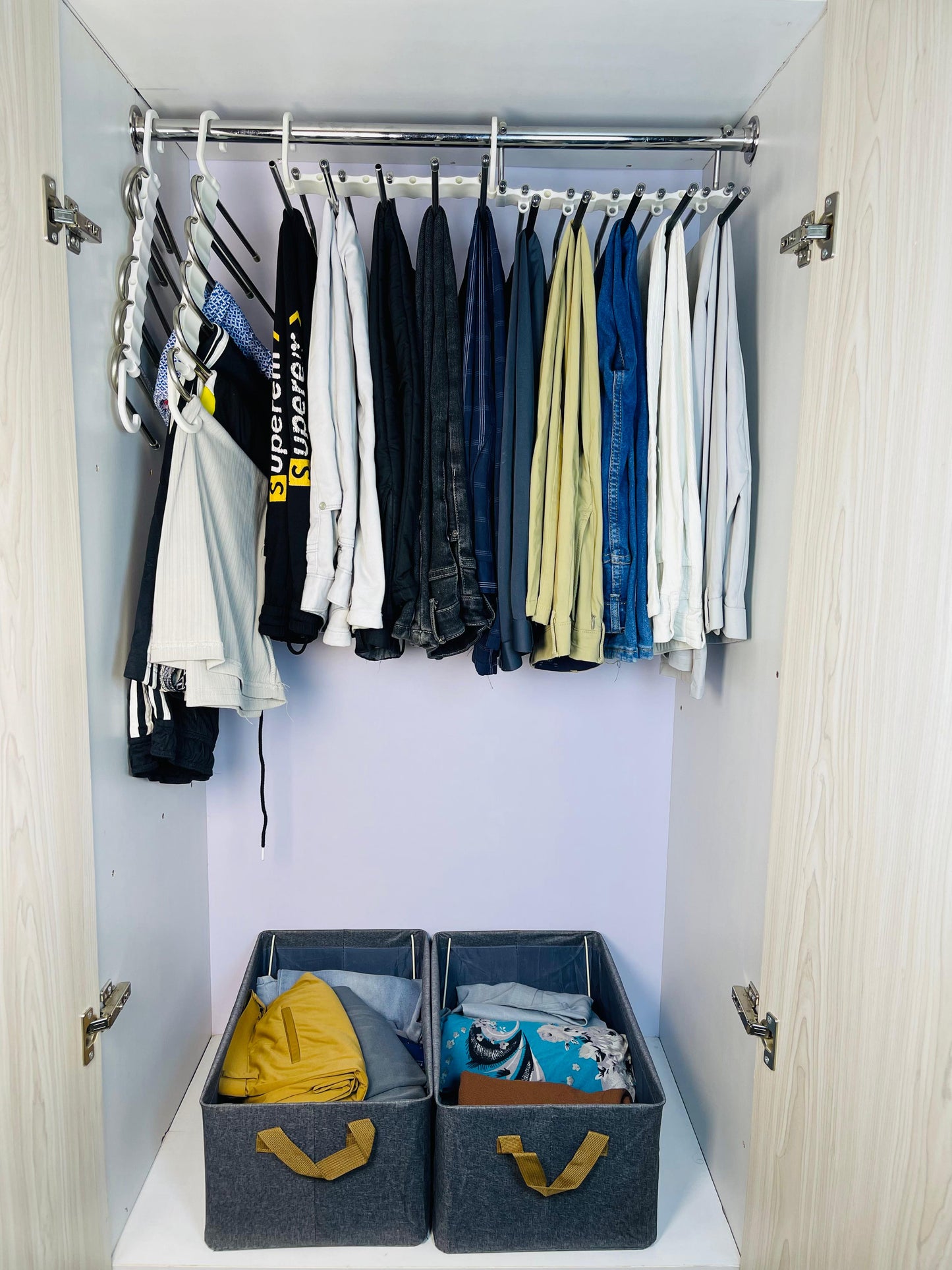 5-in-1 Multifunctional Stainless Steel Magic Trouser Hanger – Perfect for Kenyan Wardrobes