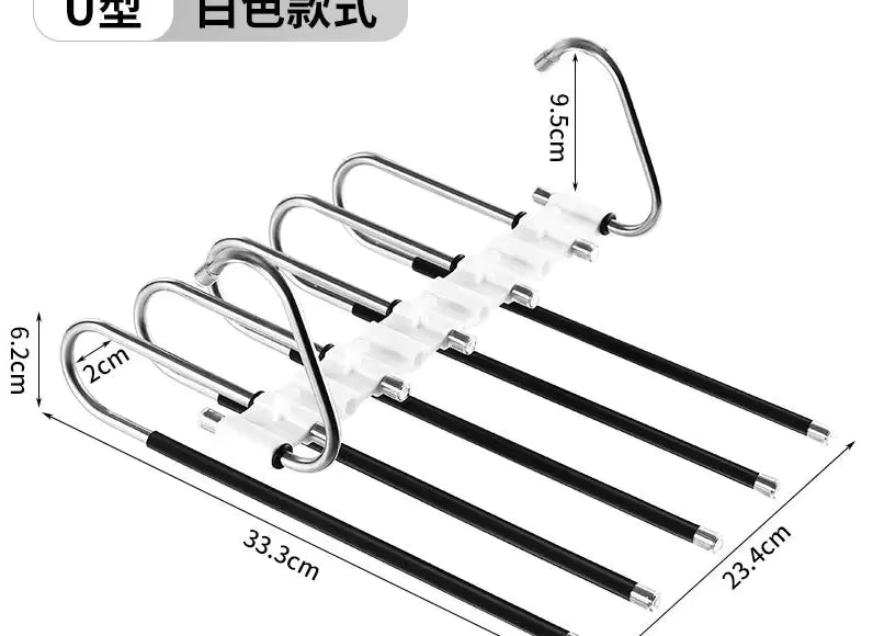 5-in-1 Multifunctional Stainless Steel Magic Trouser Hanger – Perfect for Kenyan Wardrobes